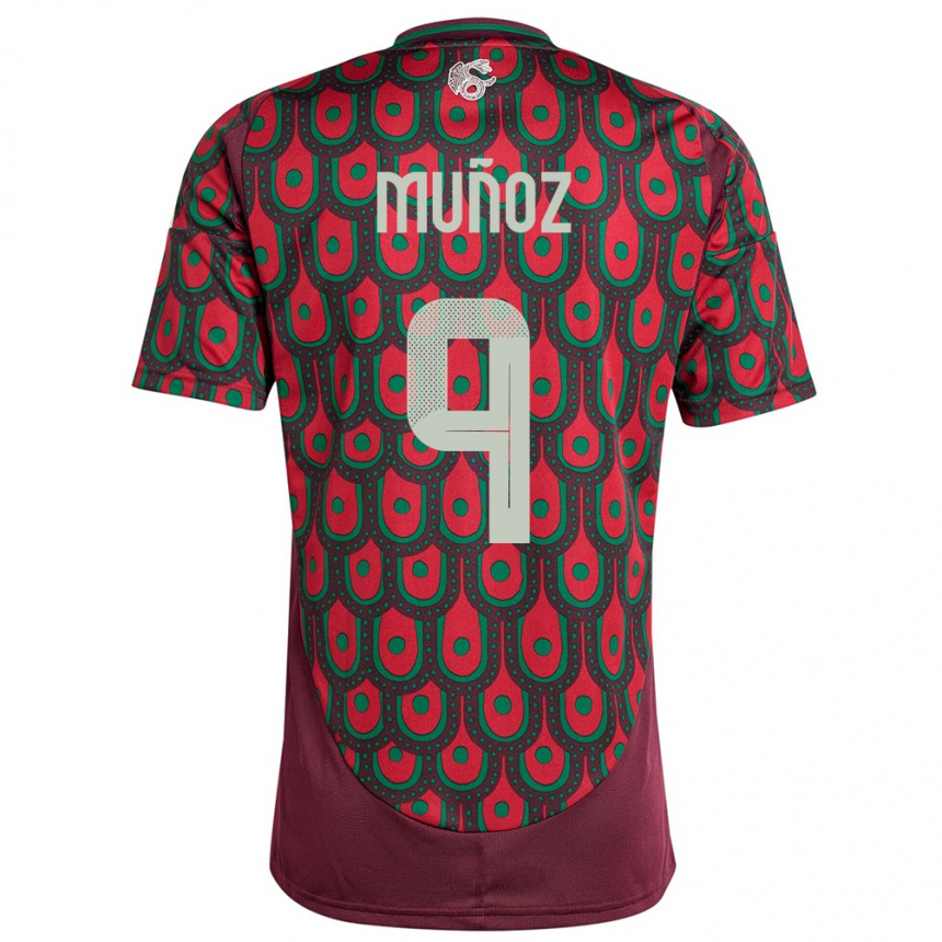 Men Football Mexico Santiago Munoz #9 Maroon Home Jersey 24-26 T-Shirt Canada