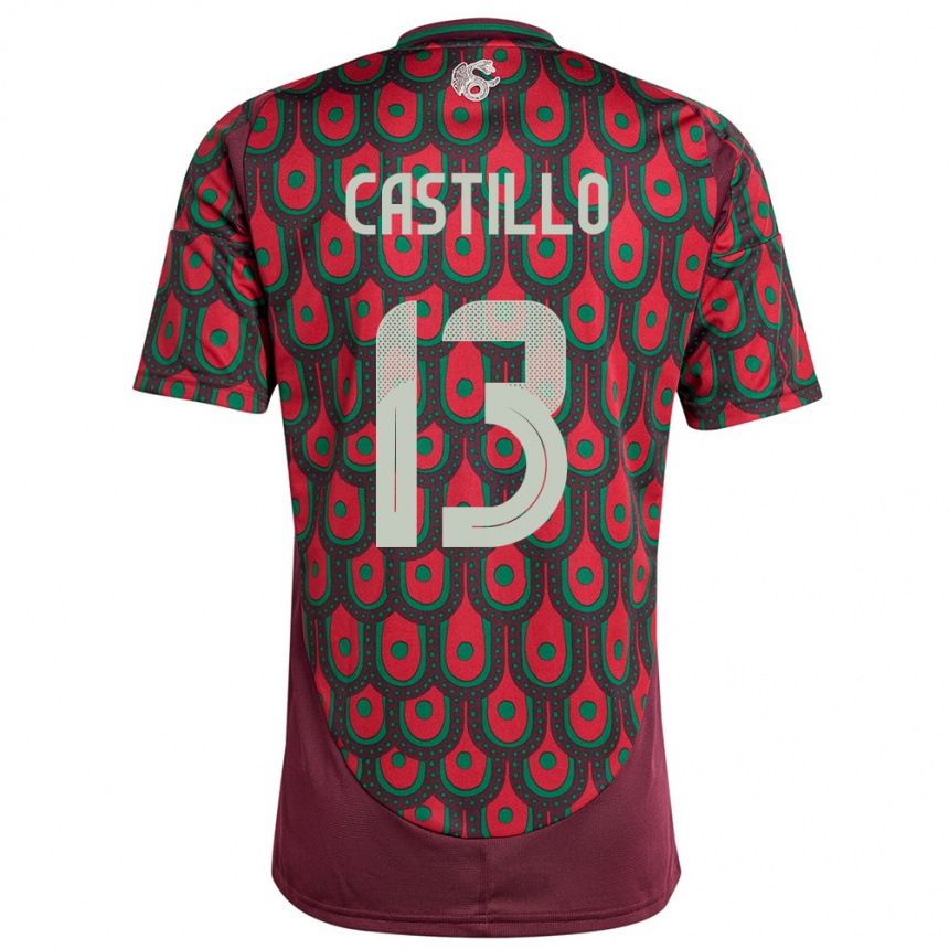 Men Football Mexico Jose Castillo #13 Maroon Home Jersey 24-26 T-Shirt Canada