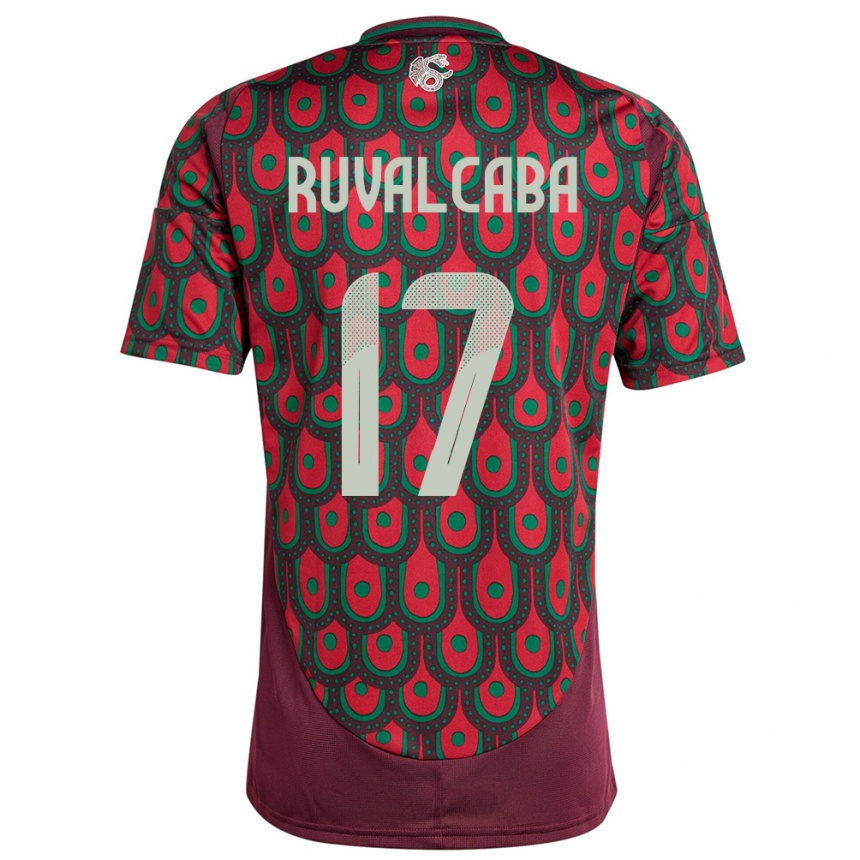 Men Football Mexico Jorge Ruvalcaba #17 Maroon Home Jersey 24-26 T-Shirt Canada