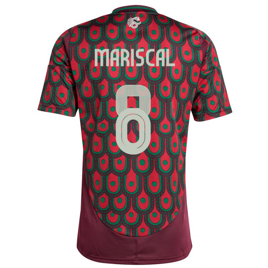 Men Football Mexico Salvador Mariscal #8 Maroon Home Jersey 24-26 T-Shirt Canada