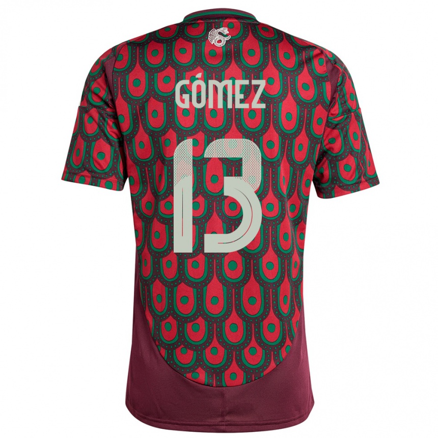 Men Football Mexico Diego Gomez #13 Maroon Home Jersey 24-26 T-Shirt Canada