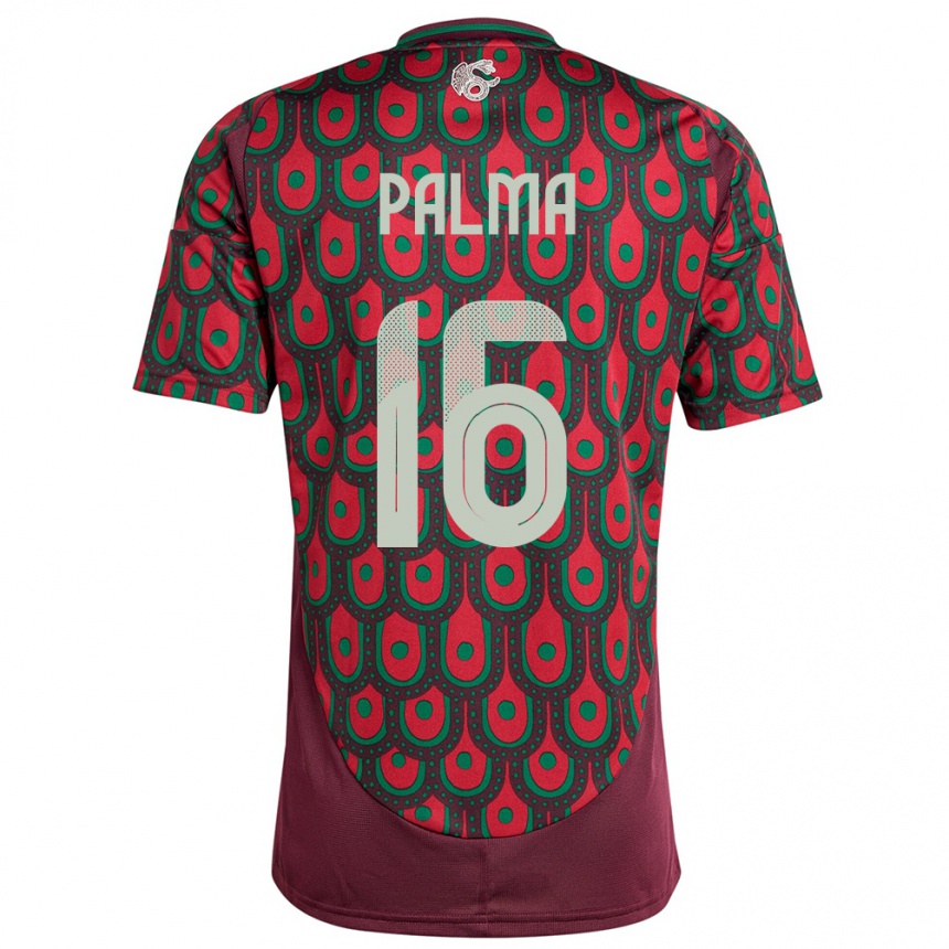 Men Football Mexico Rafael Palma #16 Maroon Home Jersey 24-26 T-Shirt Canada