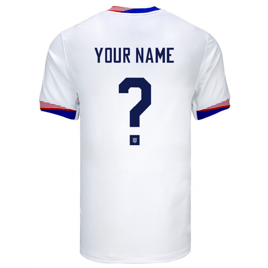 Men Football United States Your Name #0 White Home Jersey 24-26 T-Shirt Canada