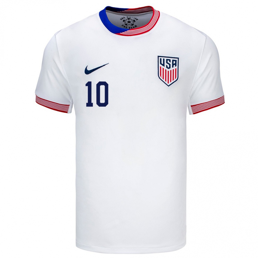 Men Football United States Owen Wolff #10 White Home Jersey 24-26 T-Shirt Canada