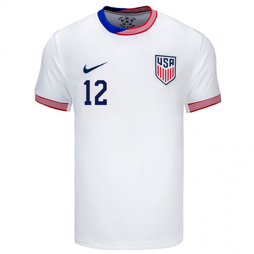 Men Football United States Adam Beaudry #12 White Home Jersey 24-26 T-Shirt Canada