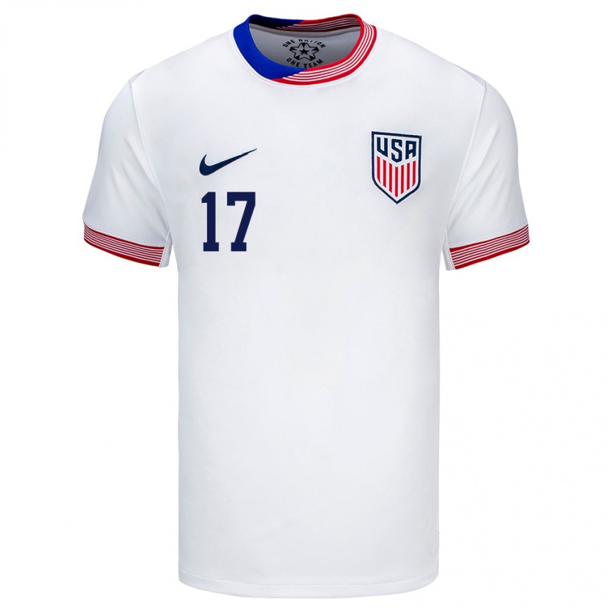 Men Football United States Rodrigo Neri #17 White Home Jersey 24-26 T-Shirt Canada