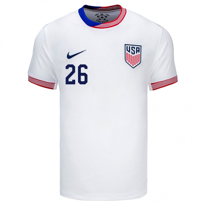 Men Football United States Josh Sargent #26 White Home Jersey 24-26 T-Shirt Canada