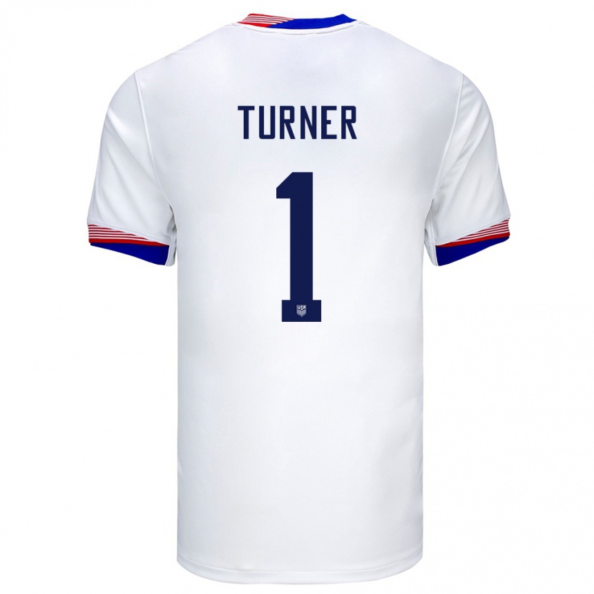 Men Football United States Matt Turner #1 White Home Jersey 24-26 T-Shirt Canada