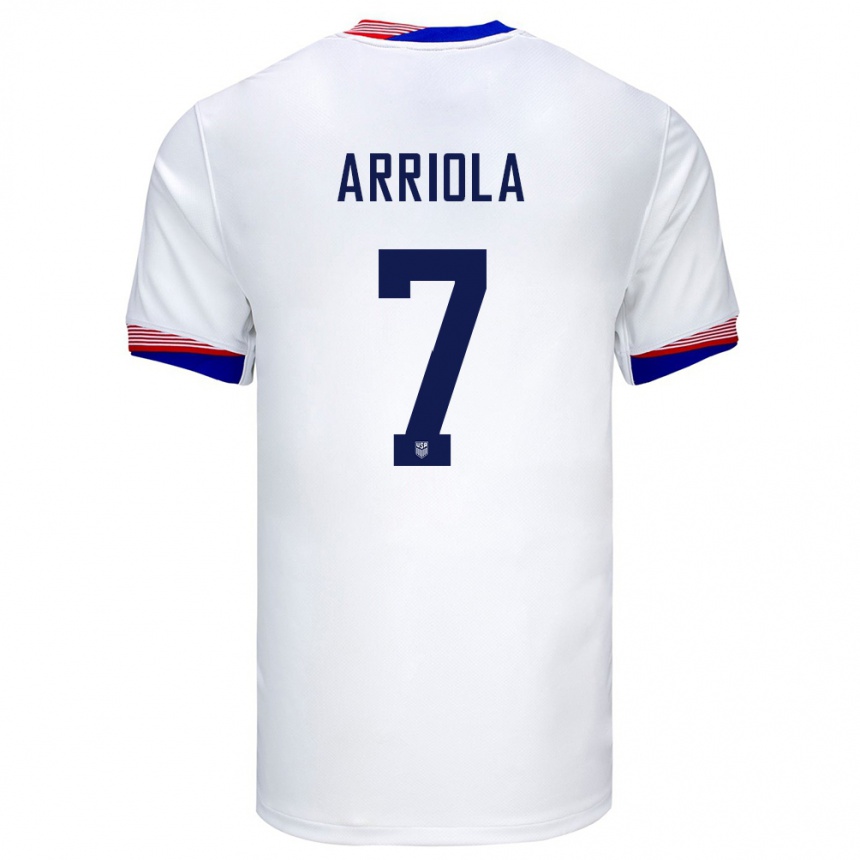 Men Football United States Paul Arriola #7 White Home Jersey 24-26 T-Shirt Canada