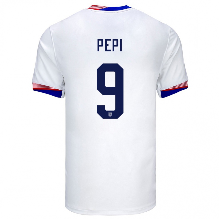 Men Football United States Ricardo Pepi #9 White Home Jersey 24-26 T-Shirt Canada