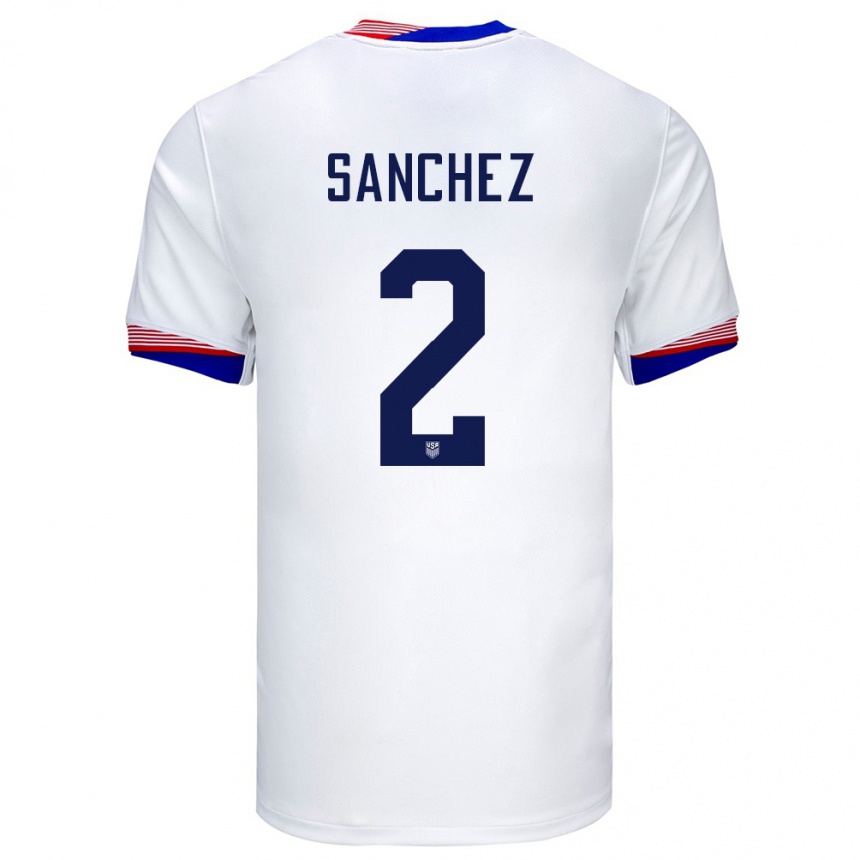 Men Football United States Ashley Sanchez #2 White Home Jersey 24-26 T-Shirt Canada