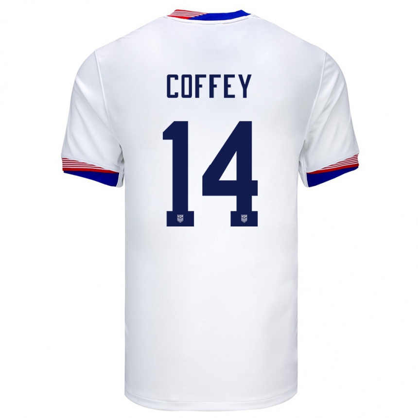 Men Football United States Sam Coffey #14 White Home Jersey 24-26 T-Shirt Canada