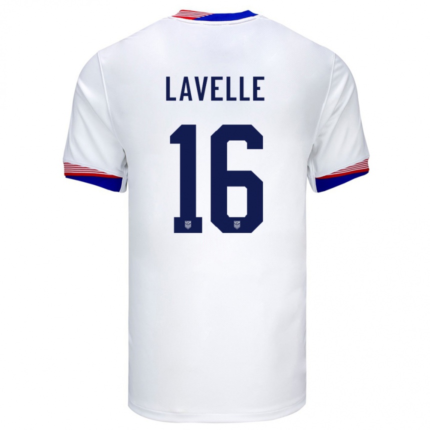 Men Football United States Rose Lavelle #16 White Home Jersey 24-26 T-Shirt Canada