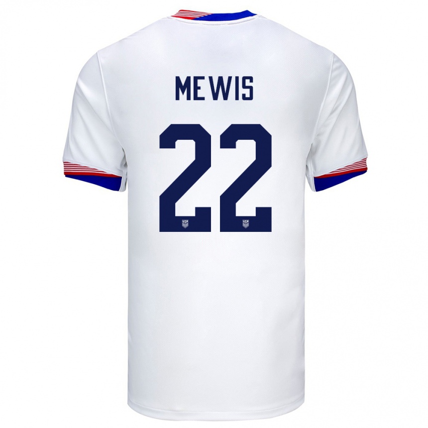 Men Football United States Kristie Mewis #22 White Home Jersey 24-26 T-Shirt Canada