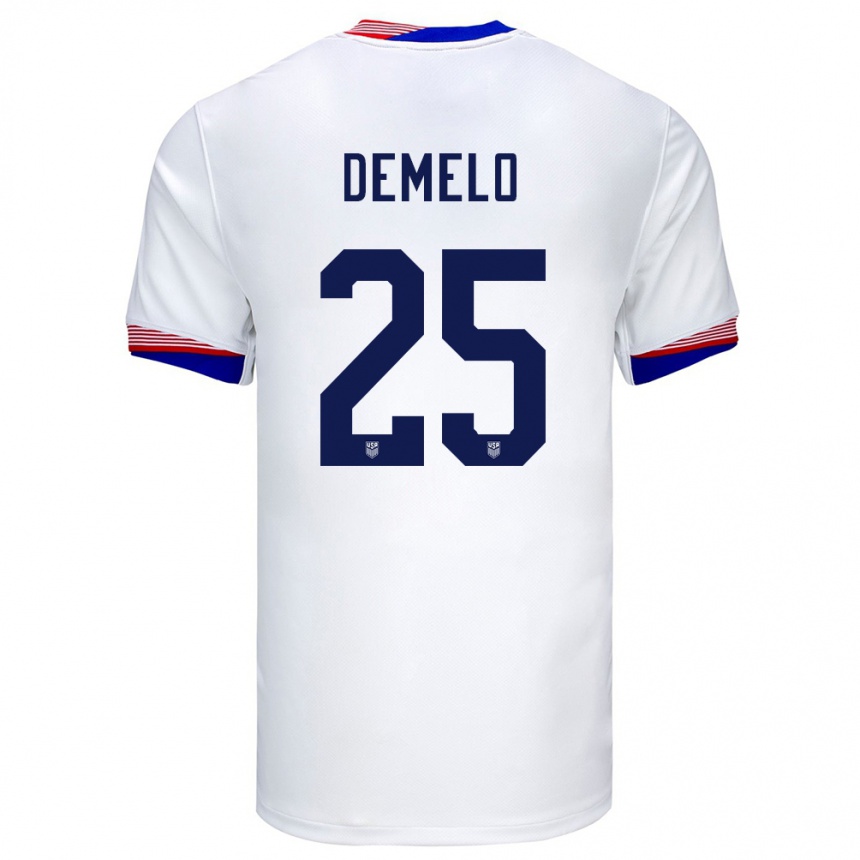 Men Football United States Savannah Demelo #25 White Home Jersey 24-26 T-Shirt Canada