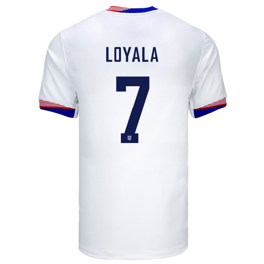 Men Football United States Favian Loyala #7 White Home Jersey 24-26 T-Shirt Canada