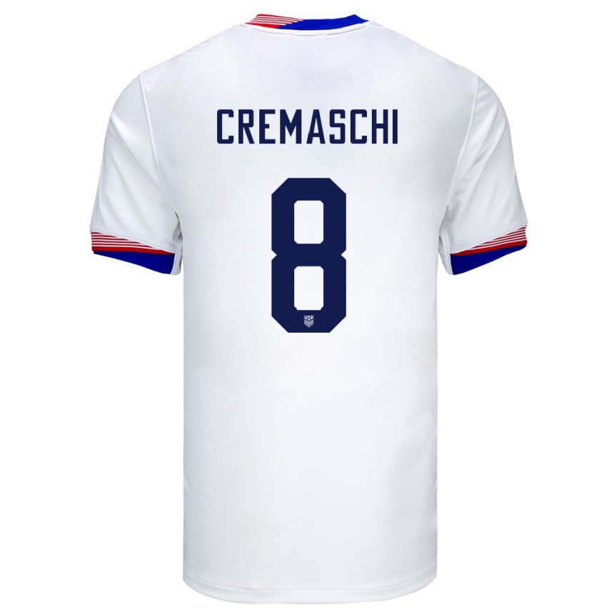 Men Football United States Benjamin Cremaschi #8 White Home Jersey 24-26 T-Shirt Canada