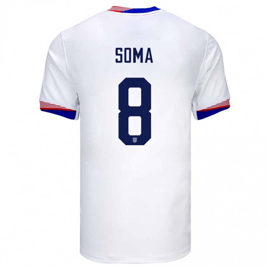 Men Football United States Pedro Soma #8 White Home Jersey 24-26 T-Shirt Canada