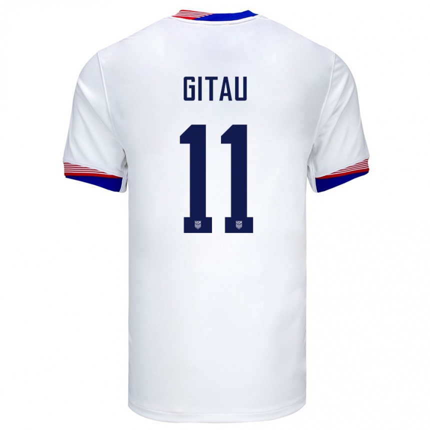 Men Football United States Andre Gitau #11 White Home Jersey 24-26 T-Shirt Canada