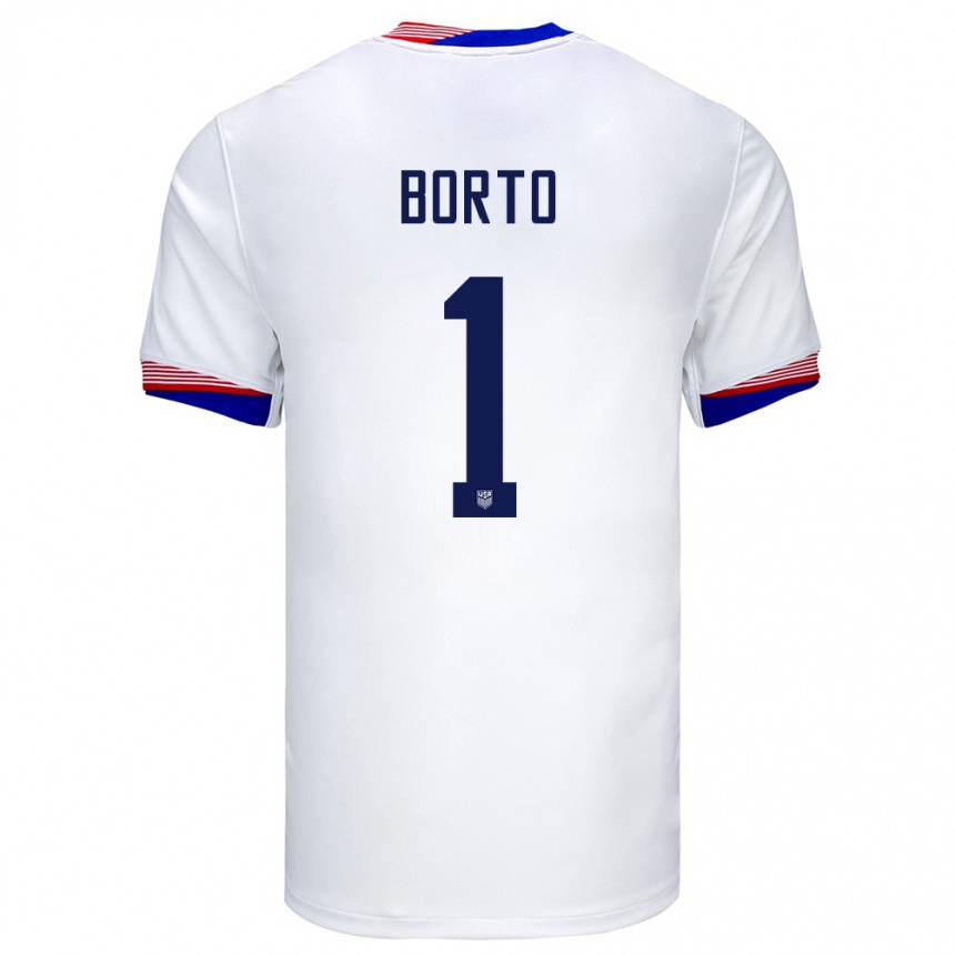 Men Football United States Alexander Borto #1 White Home Jersey 24-26 T-Shirt Canada