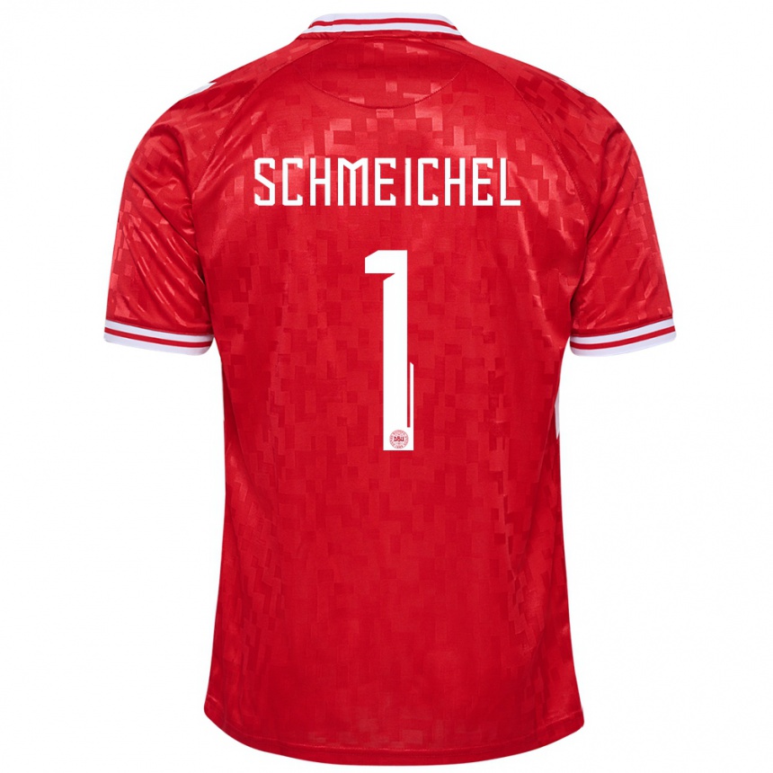 Men Football Denmark Kasper Schmeichel #1 Red Home Jersey 24-26 T-Shirt Canada