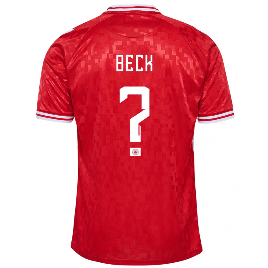 Men Football Denmark Julius Beck #0 Red Home Jersey 24-26 T-Shirt Canada