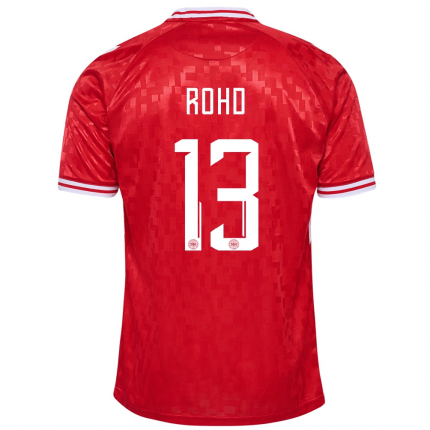 Men Football Denmark Emil Rohd #13 Red Home Jersey 24-26 T-Shirt Canada