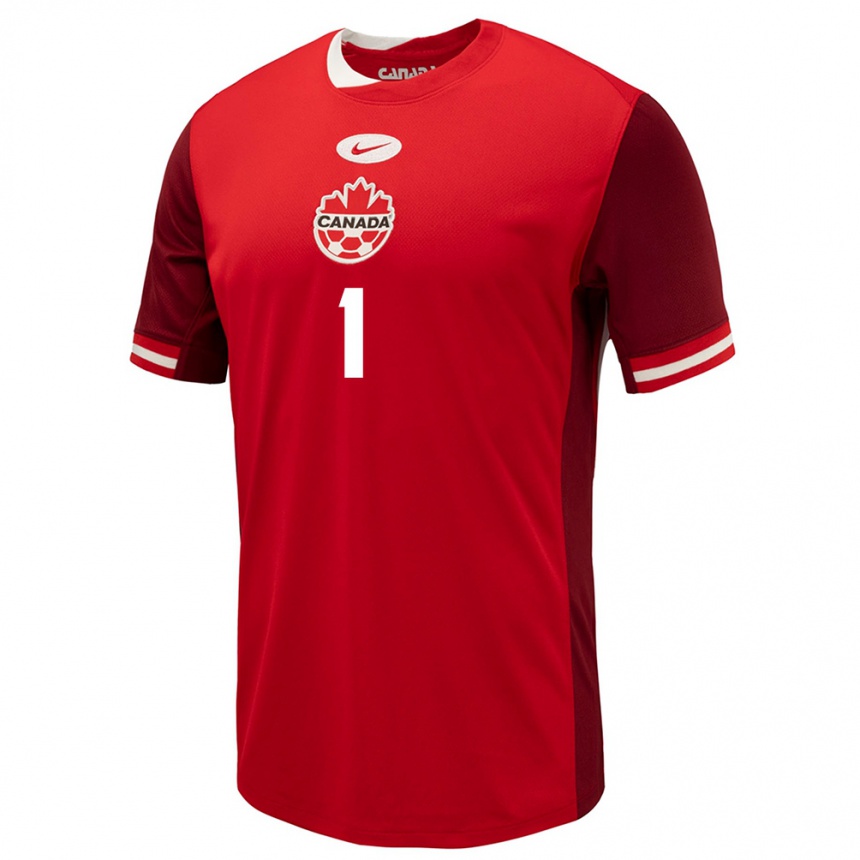 Men Football Canada Nathaniel Abraham #1 Red Home Jersey 24-26 T-Shirt Canada