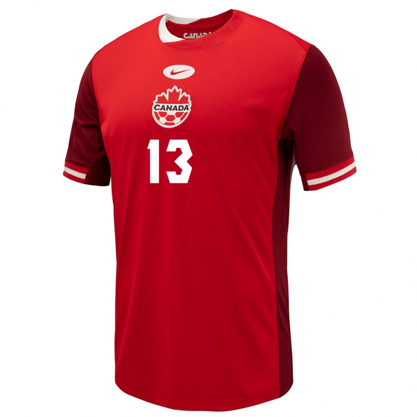 Men Football Canada Richard Chukwu #13 Red Home Jersey 24-26 T-Shirt Canada