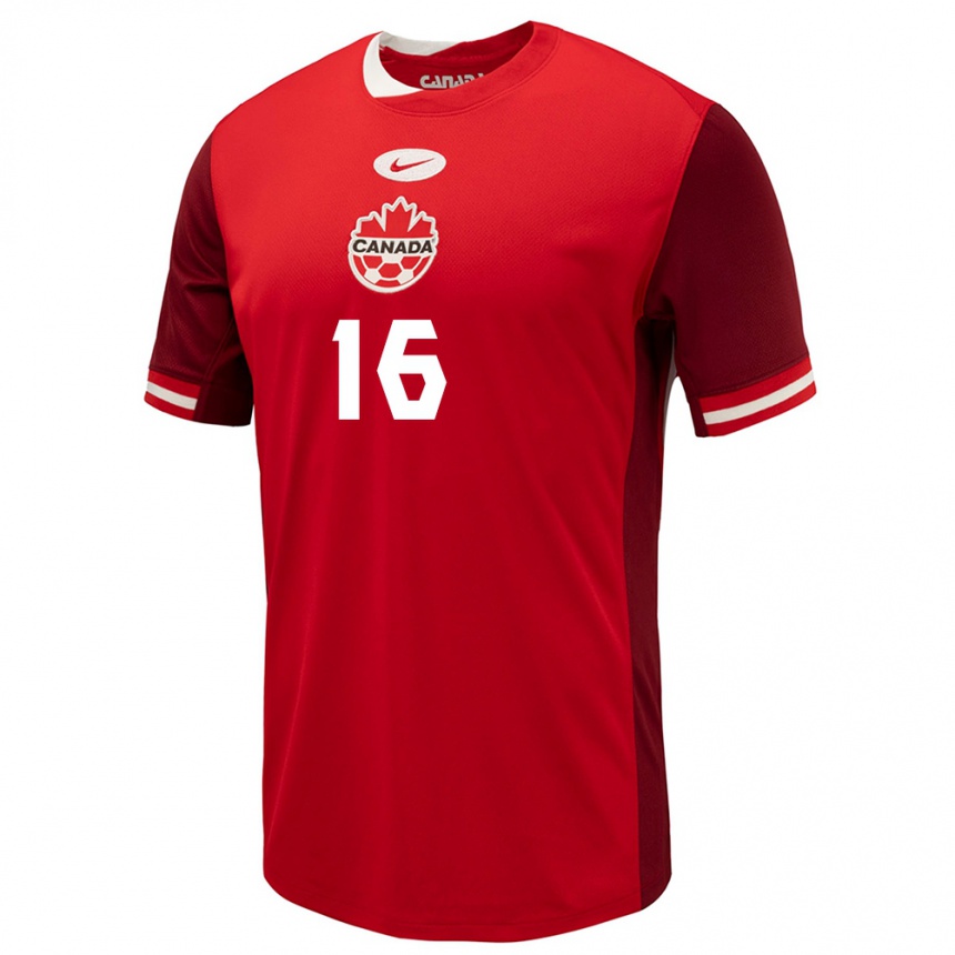 Men Football Canada Janine Beckie #16 Red Home Jersey 24-26 T-Shirt Canada