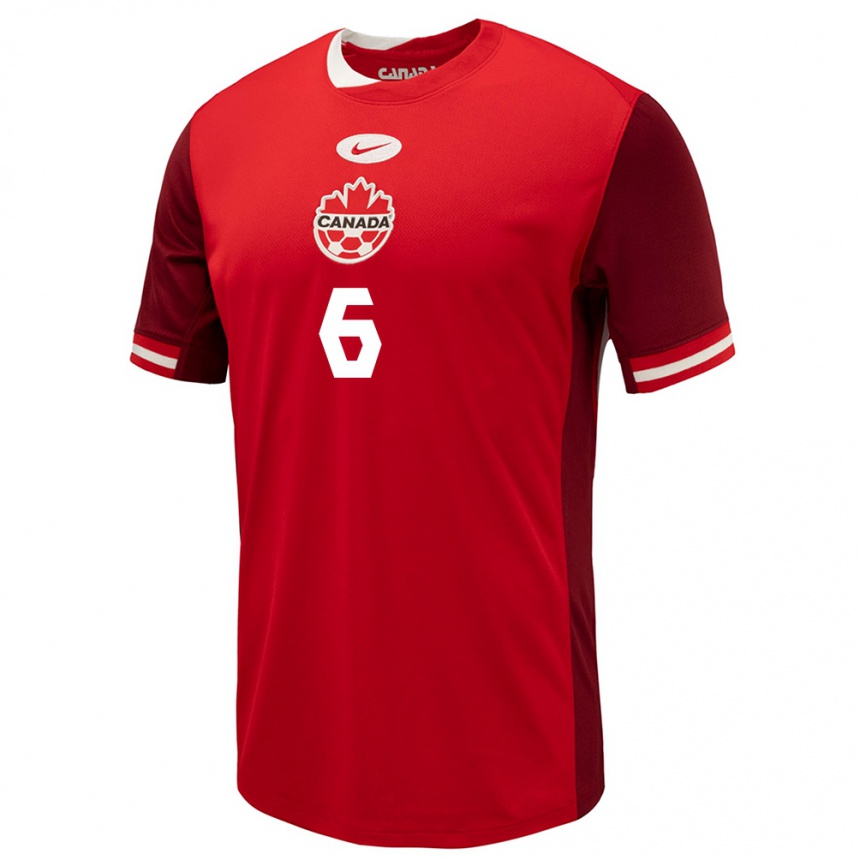 Men Football Canada Deanne Rose #6 Red Home Jersey 24-26 T-Shirt Canada