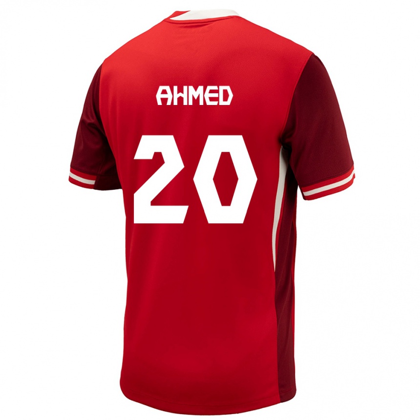 Men Football Canada Ali Ahmed #20 Red Home Jersey 24-26 T-Shirt Canada