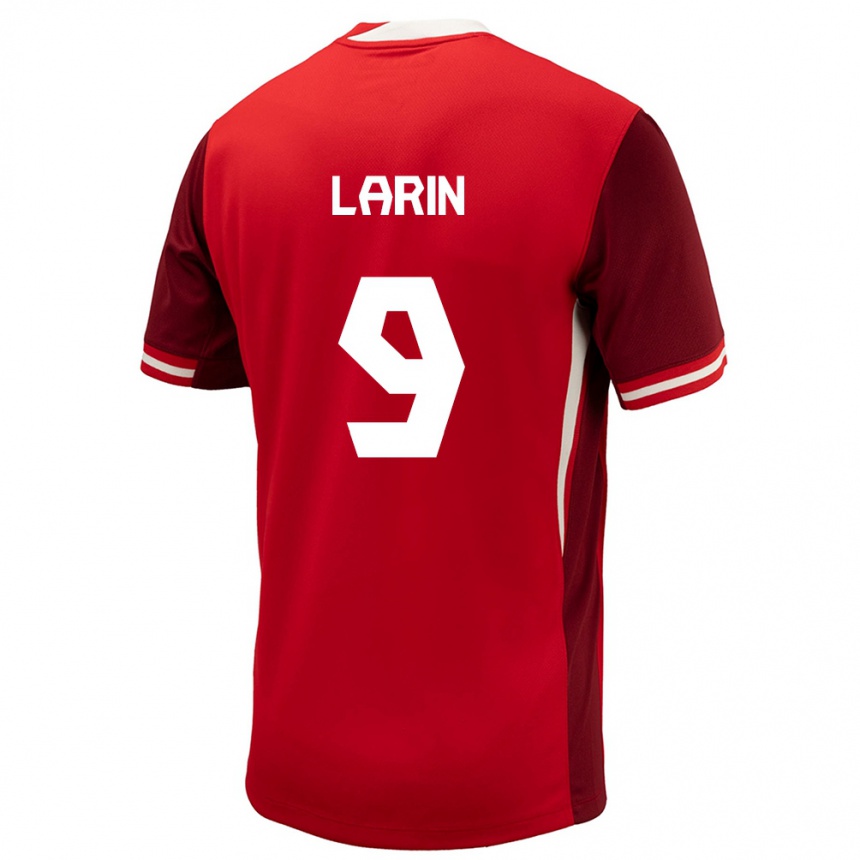 Men Football Canada Cyle Larin #9 Red Home Jersey 24-26 T-Shirt Canada