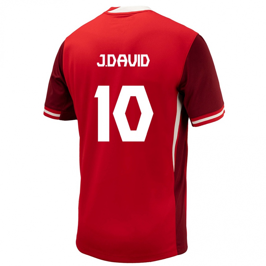 Men Football Canada Jonathan David #10 Red Home Jersey 24-26 T-Shirt Canada