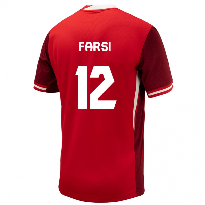 Men Football Canada Mohamed Farsi #12 Red Home Jersey 24-26 T-Shirt Canada