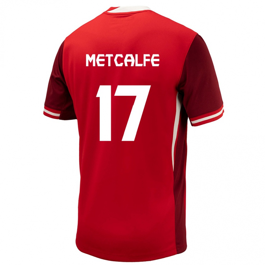 Men Football Canada Patrick Metcalfe #17 Red Home Jersey 24-26 T-Shirt Canada