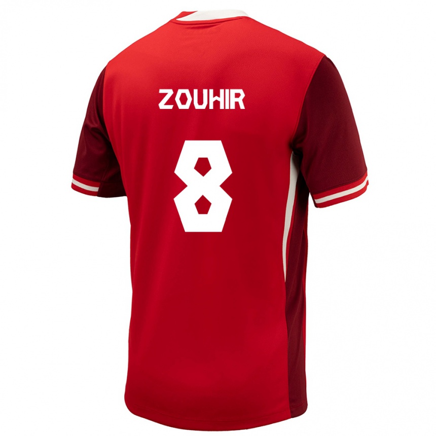 Men Football Canada Rida Zouhir #8 Red Home Jersey 24-26 T-Shirt Canada