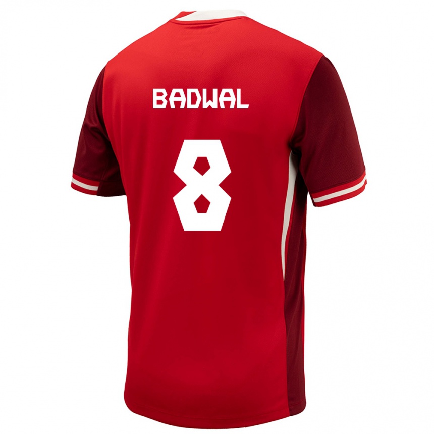 Men Football Canada Jeevan Badwal #8 Red Home Jersey 24-26 T-Shirt Canada