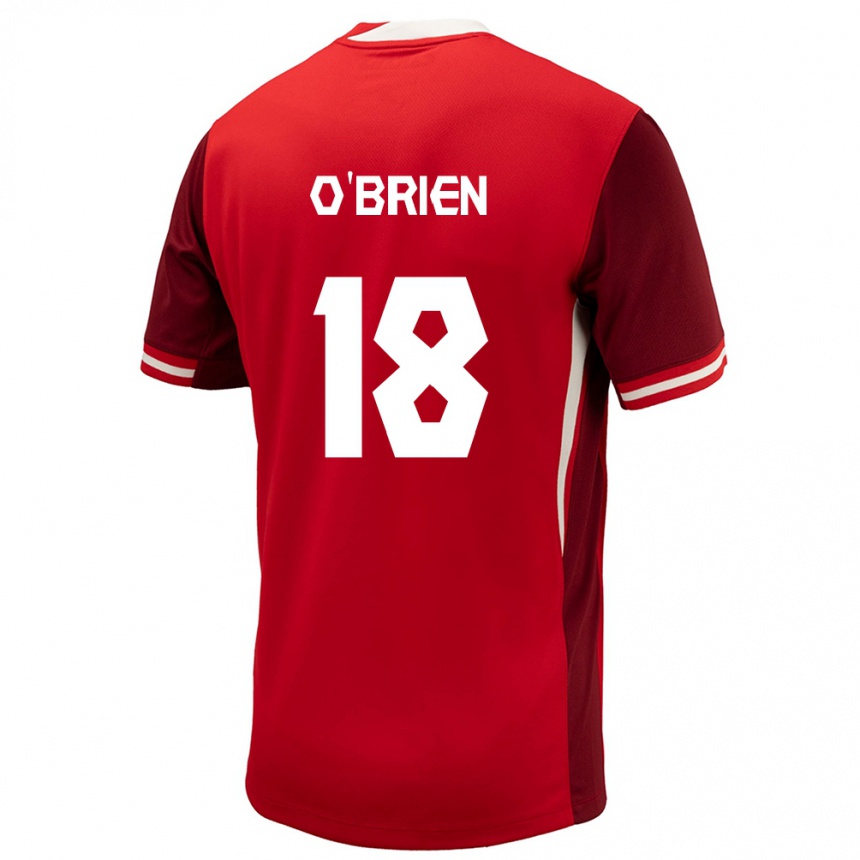 Men Football Canada Alexander O'brien #18 Red Home Jersey 24-26 T-Shirt Canada