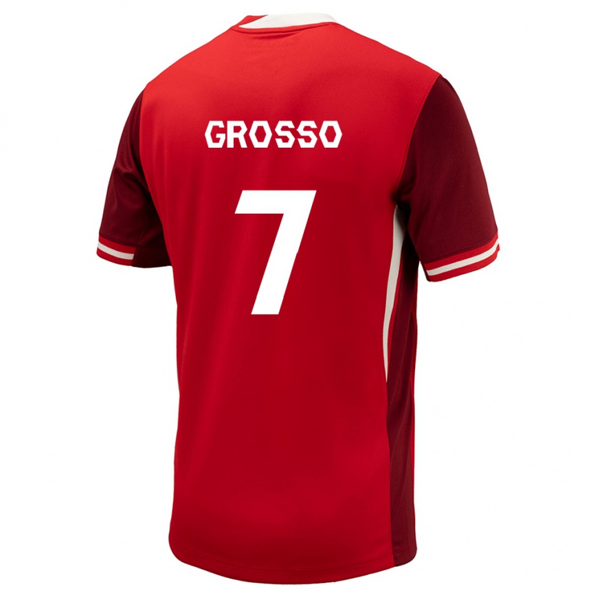 Men Football Canada Julia Grosso #7 Red Home Jersey 24-26 T-Shirt Canada