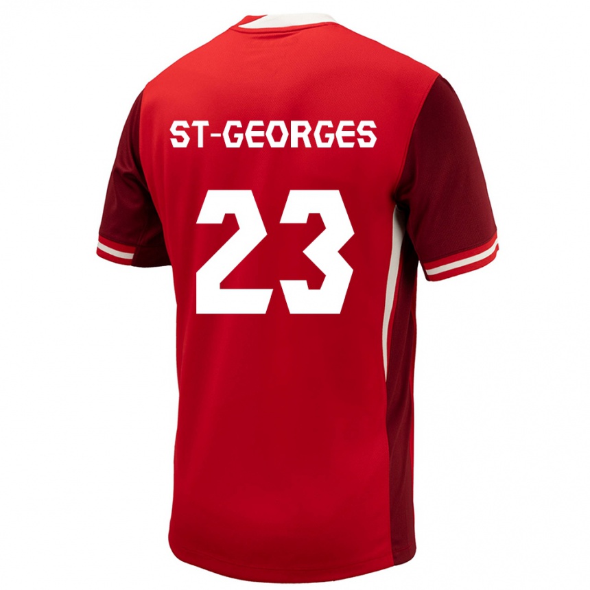 Men Football Canada Bianca St Georges #23 Red Home Jersey 24-26 T-Shirt Canada