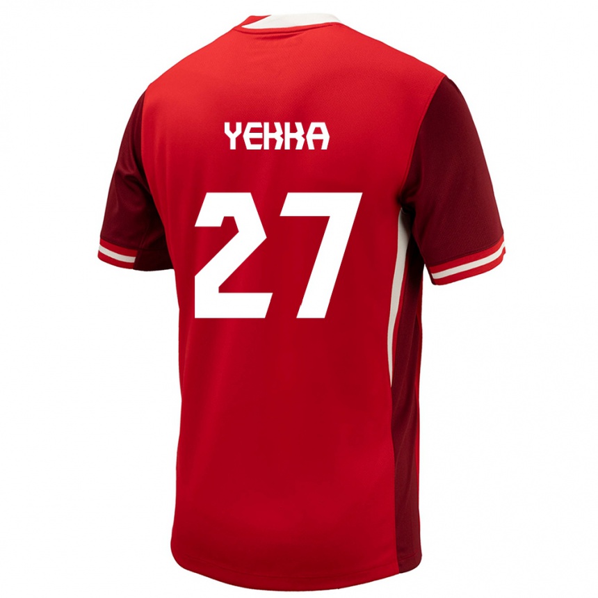 Men Football Canada Sura Yekka #27 Red Home Jersey 24-26 T-Shirt Canada