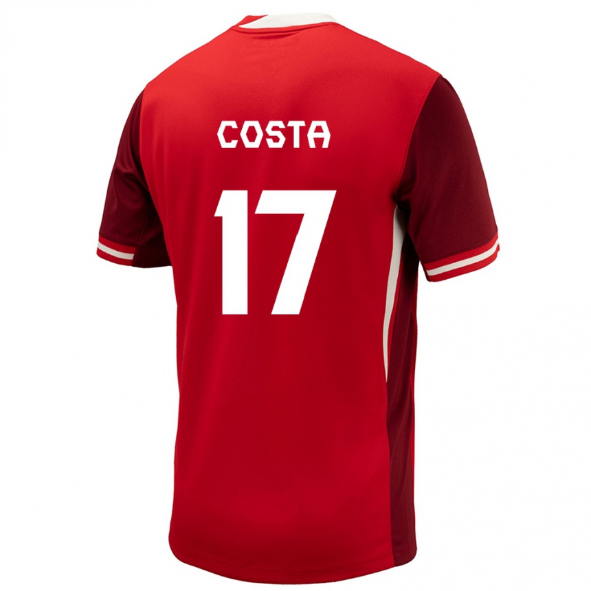 Men Football Canada Jesse Costa #17 Red Home Jersey 24-26 T-Shirt Canada