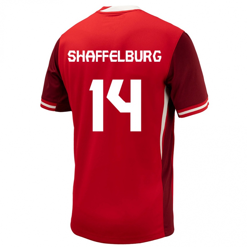 Men Football Canada Jacob Shaffelburg #14 Red Home Jersey 24-26 T-Shirt Canada