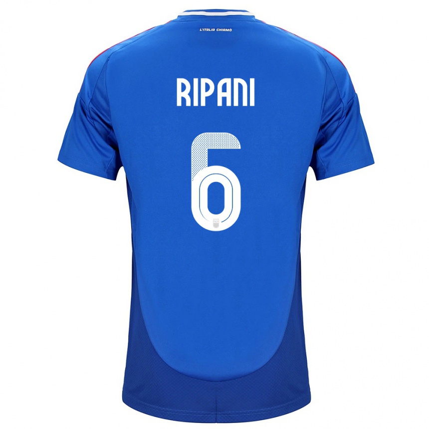 Men Football Italy Diego Ripani #6 Blue Home Jersey 24-26 T-Shirt Canada