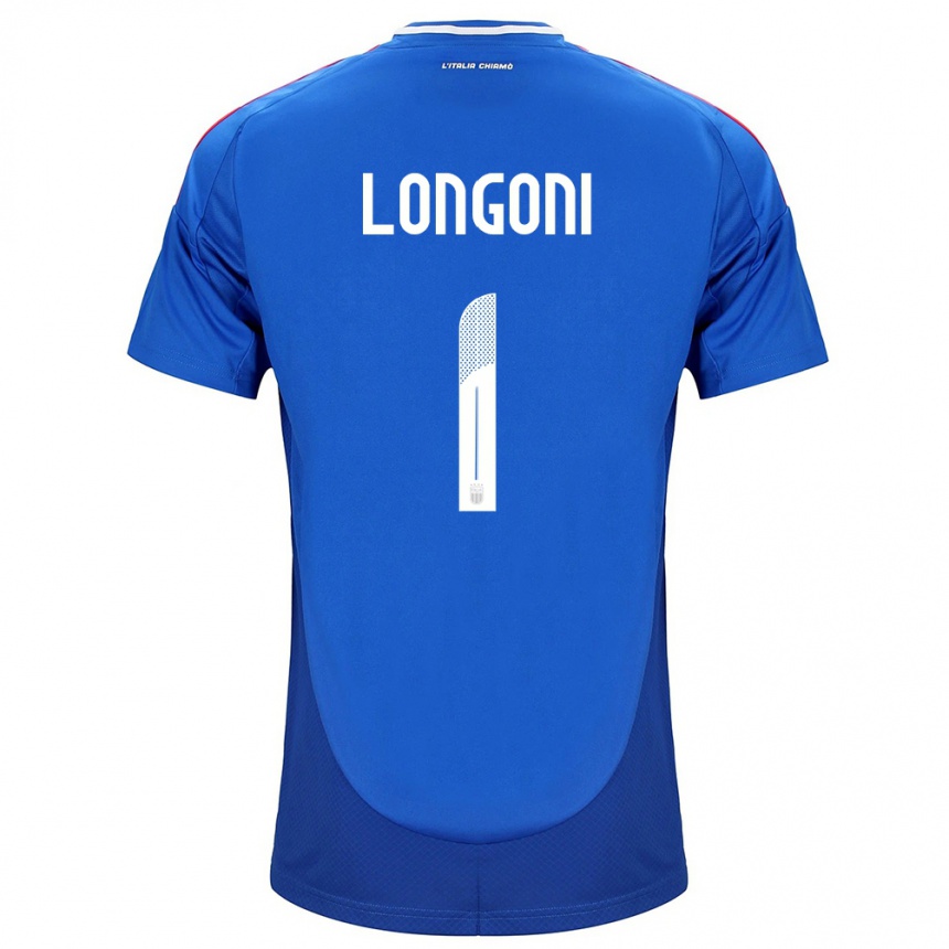 Men Football Italy Alessandro Longoni #1 Blue Home Jersey 24-26 T-Shirt Canada