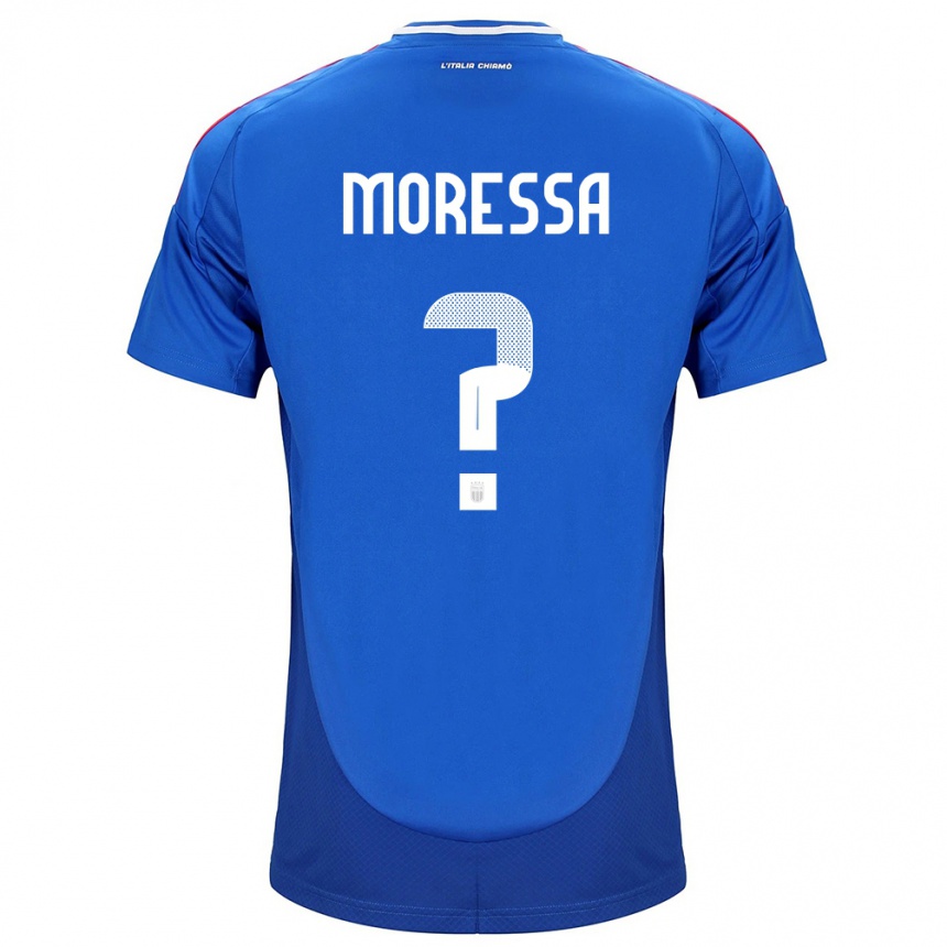 Men Football Italy Kevin Moressa #0 Blue Home Jersey 24-26 T-Shirt Canada