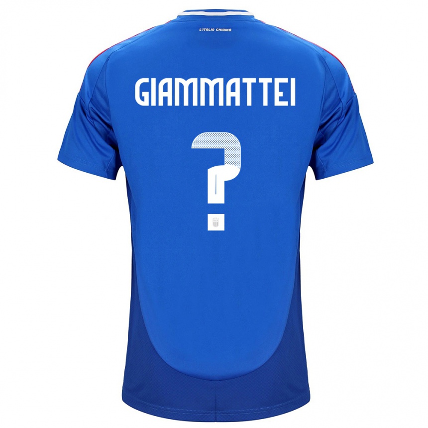 Men Football Italy Gioele Giammattei #0 Blue Home Jersey 24-26 T-Shirt Canada