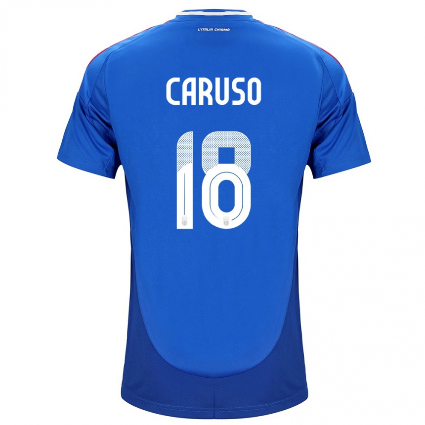 Men Football Italy Arianna Caruso #18 Blue Home Jersey 24-26 T-Shirt Canada