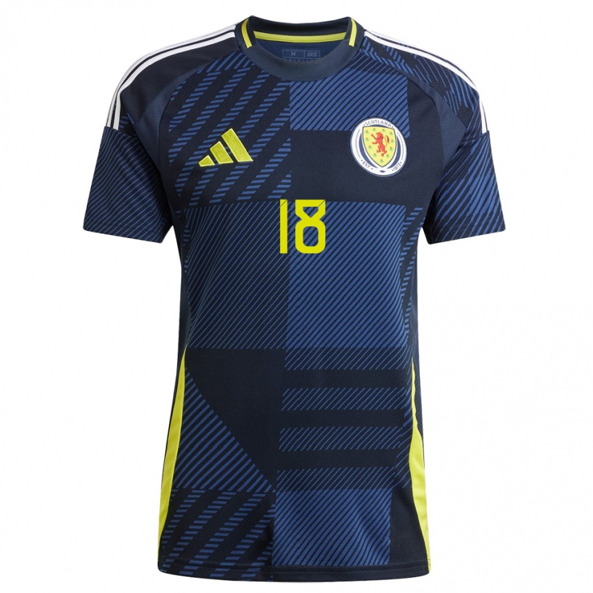 Men Football Scotland Lewis Ferguson #18 Dark Blue Home Jersey 24-26 T-Shirt Canada